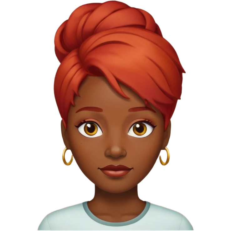 Une femme noir rousse avec une barbe emoji