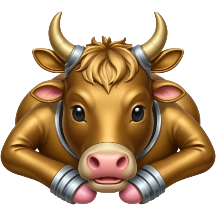 İnek kafalı ayakları olan satürn emoji