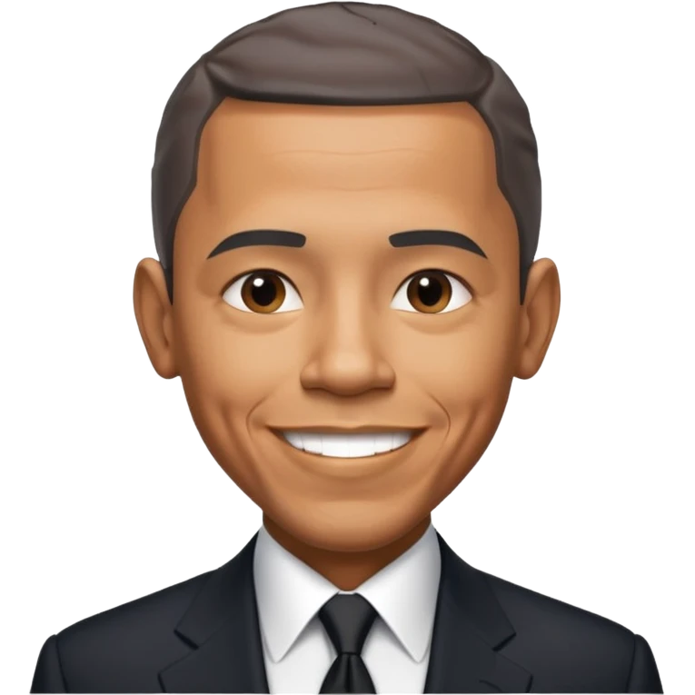 Create Barack Obama in a suit with warm smile & confident pose. emoji