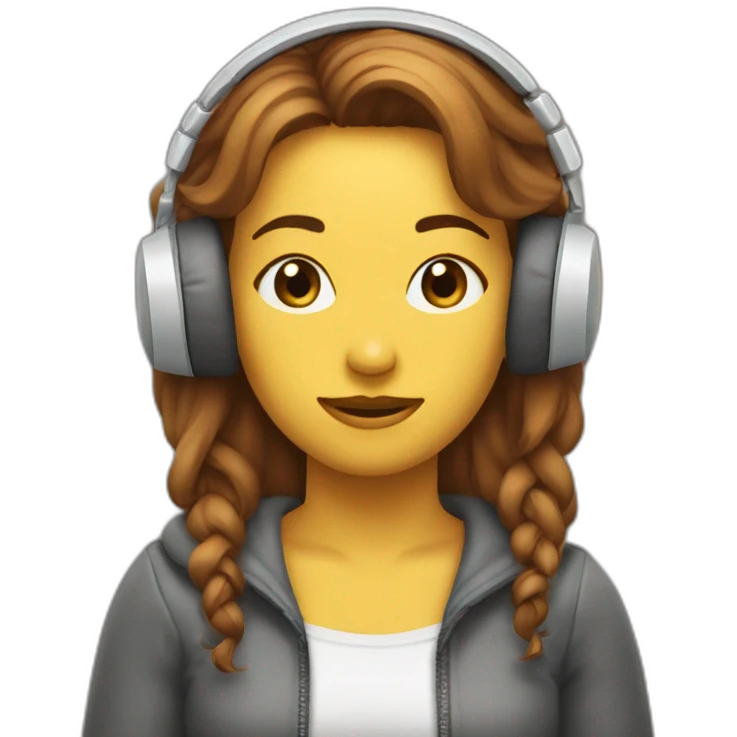 Ragazzina che ascolta le cuffie emoji