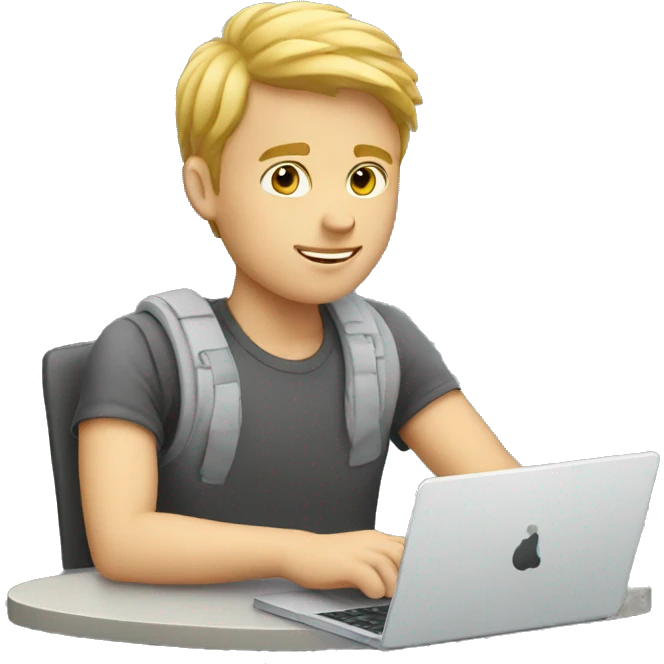 white boy working on laptop emoji