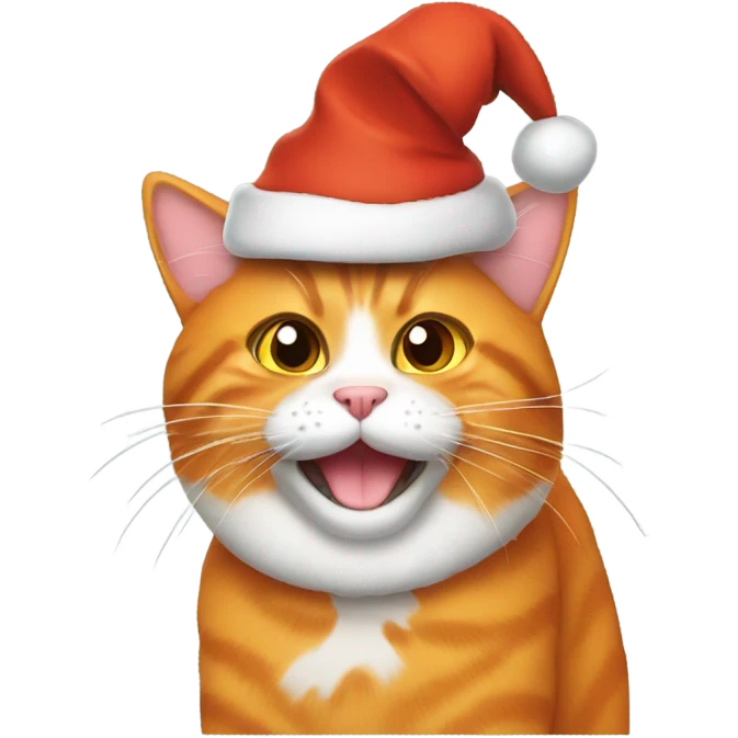 orange cat with santa hat emoji
