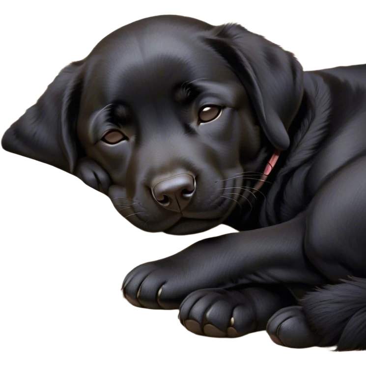 Meme-Worthy Cute Sleeping Black Labrador Portrait Emoji, Head resting peacefully with a contented smile, showcasing a delightfully robust build and a luxuriously soft black Fur, eyes shut in a serene nap, Simplified yet hilariously adorable features, highly detailed, glowing with a soft, drowsy light, high shine, relaxed and utterly lovable, stylized with an air of playful laziness, bright and heartwarming, soft glowing outline, capturing the essence of a comically sleepy companion, so meme-worthy it feels like it could instantly become the next viral sensation of adorable slumber! emoji