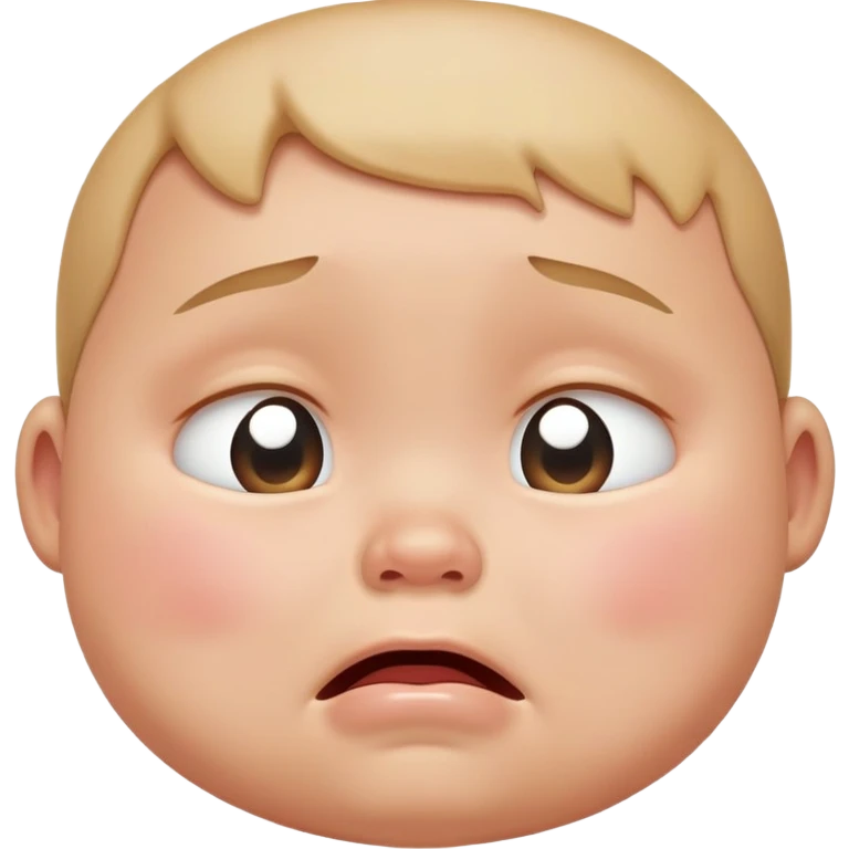 flat baby face crying emoji