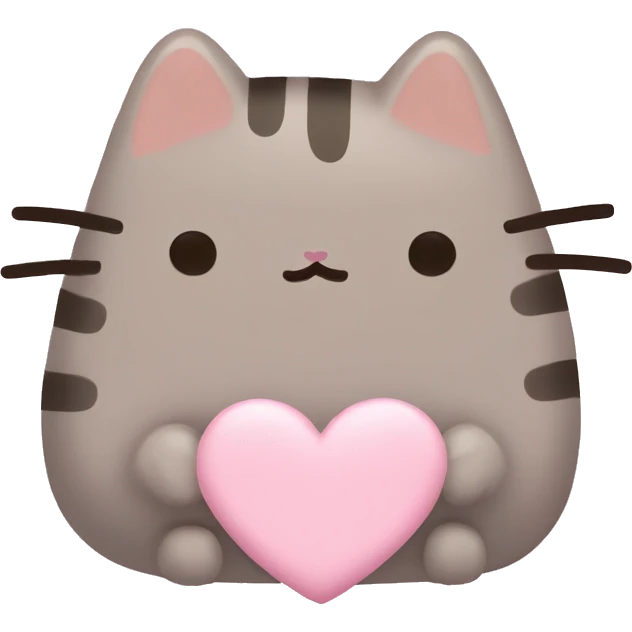 pusheen light pink heart emoji