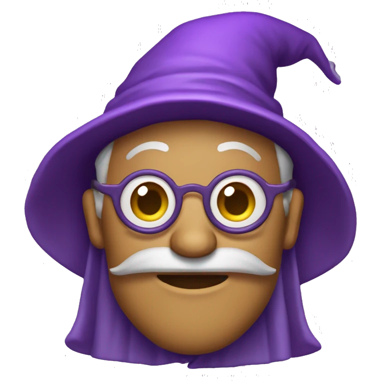 The word “wizard” with purple features and 🔮 emojie emoji