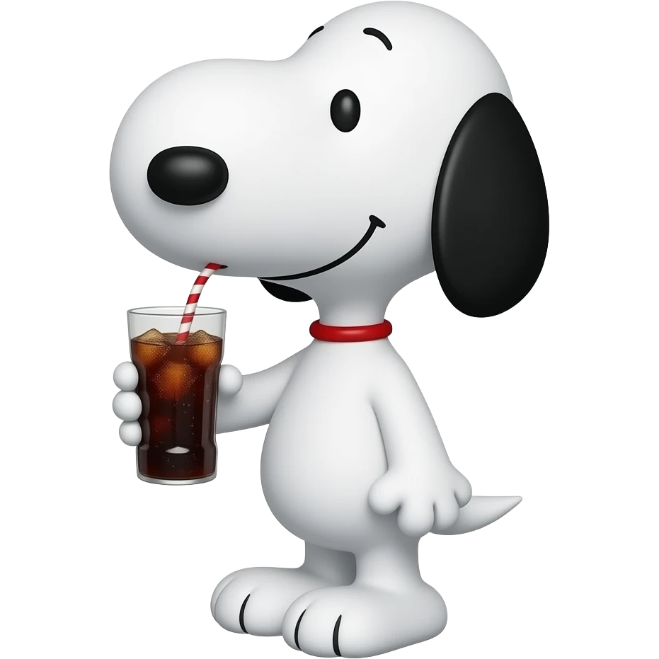 snoopy drinking soda pop emoji
