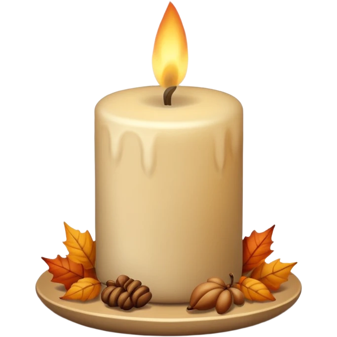 Beige Cozy Candle autumn emoji