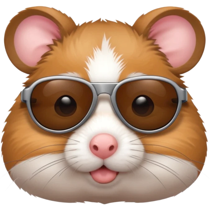 Gray hamster with sunglasses emoji