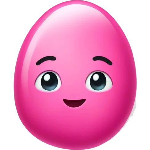 A cute pink jellybean emoji