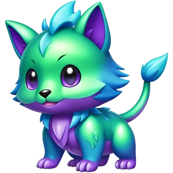 Shiny epic green blue and purple animal-fakemon emoji
