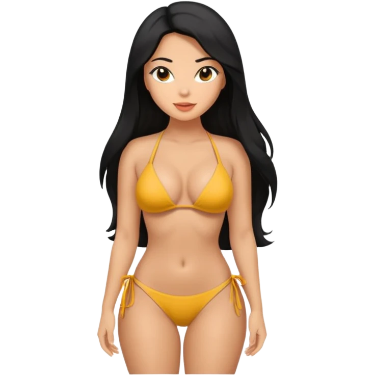 Ragazza sexy con grande fondo schiena da ditro in bikini stretto in cui si vede tutto il corpo emoji
