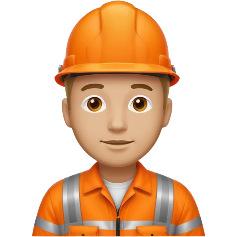 man standing wearing orange reflective safety overalls emoji