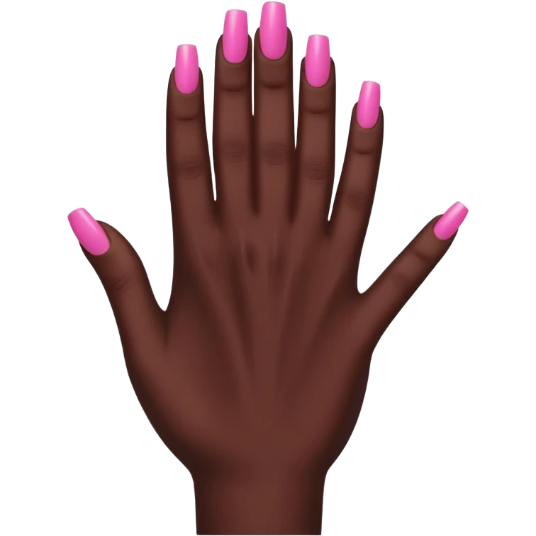 Black hand with pink nails emoji