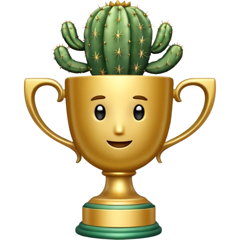 gold cactus cup trophy emoji