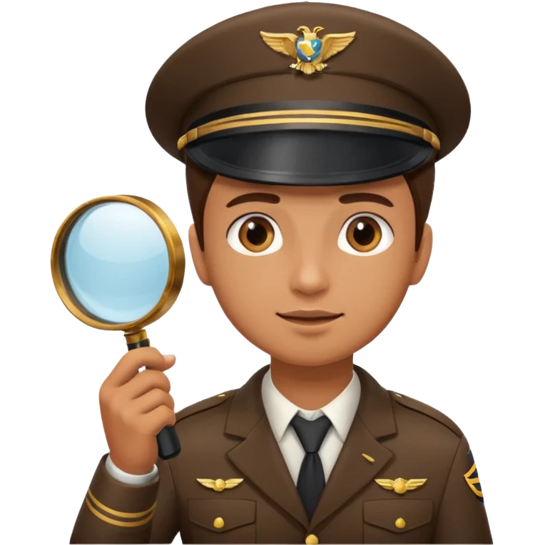 pilot holding a magnifying glass emoji