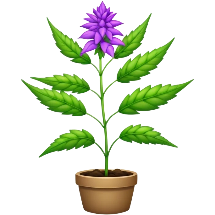 Purple and green Weed plant ￼ emoji