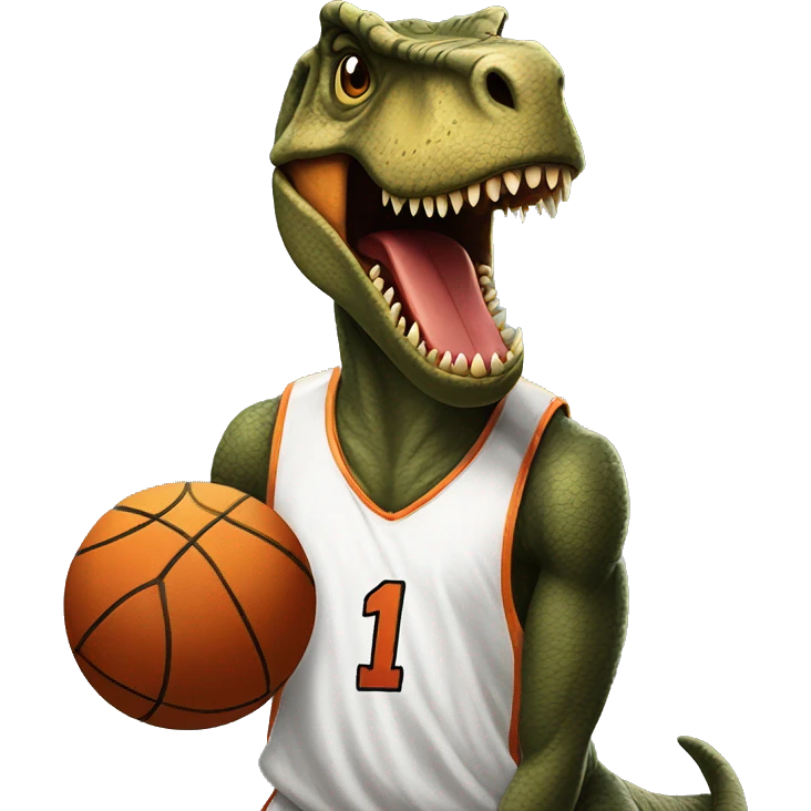 trex holding bascketball emoji
