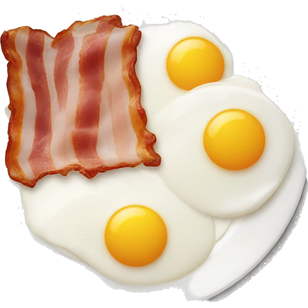 Bacon and eggs on a plate emoji emoji