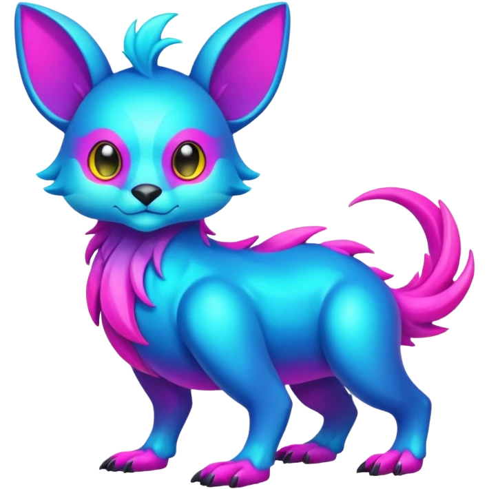 Shiny Colorful Neon-Colored Fionbri-creature by Falvie (full body) emoji