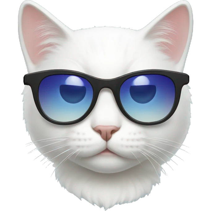 white cat with sunglasses emoji