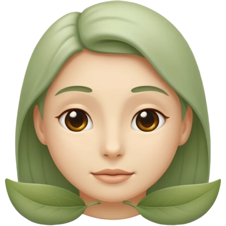 Minimal wellness emoji representing tighter skin and firmness,
subtle lifting effect, smooth contours, calm and natural,
no beauty or cosmetic symbols, soft sage green color palette emoji