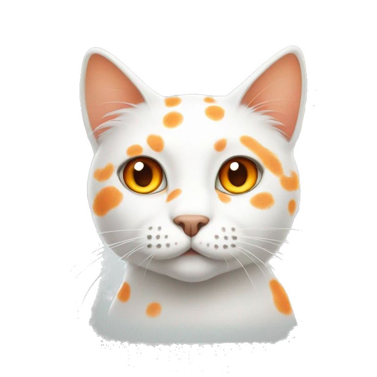 White cat with orange spots  emoji
