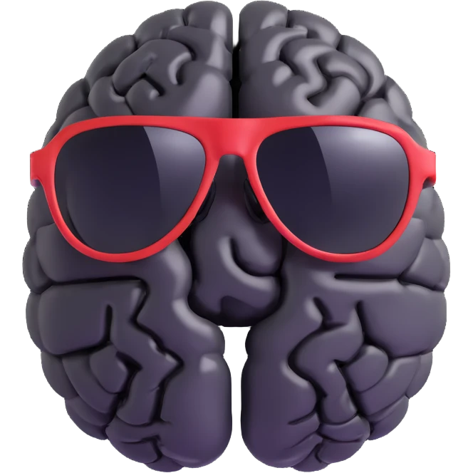 brain with stylish black sunglasses emoji