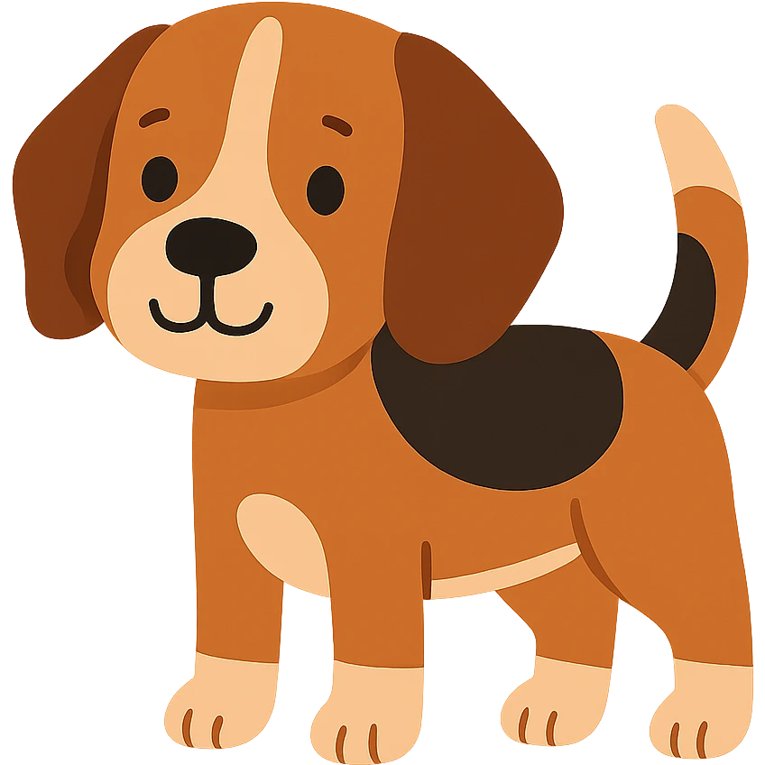 cute flat toon beagle  emoji