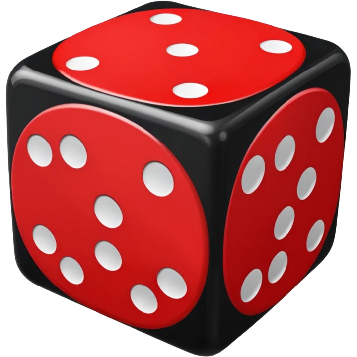 dice nero e rosso emoji