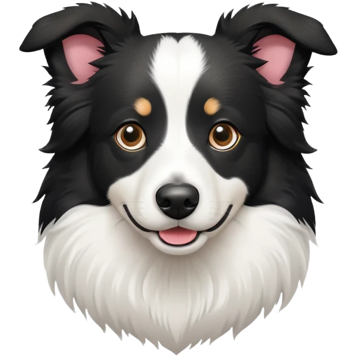 bordercollie mixed with a chinese rural dog with black and white fur emoji