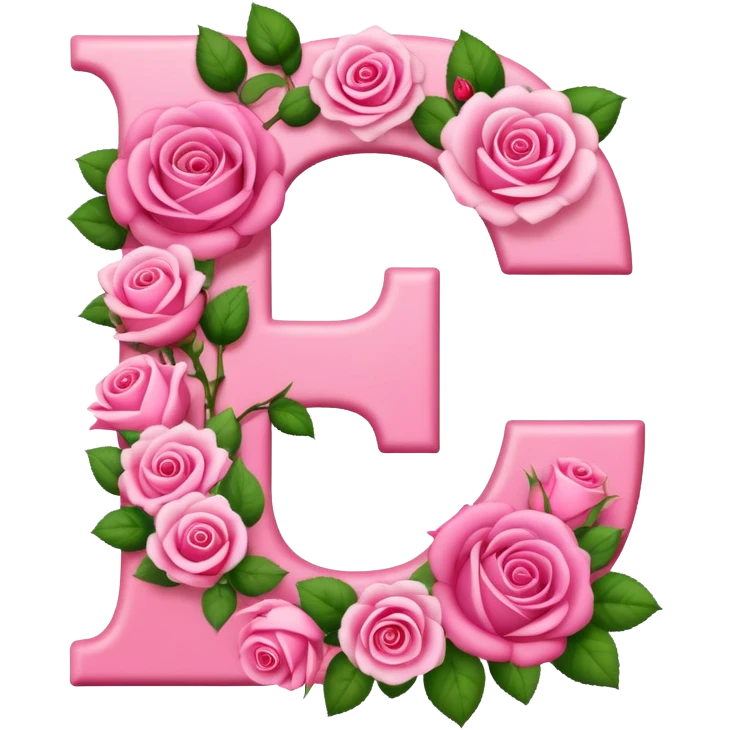 Pink, romantic, flowery, the letter “e” emoji