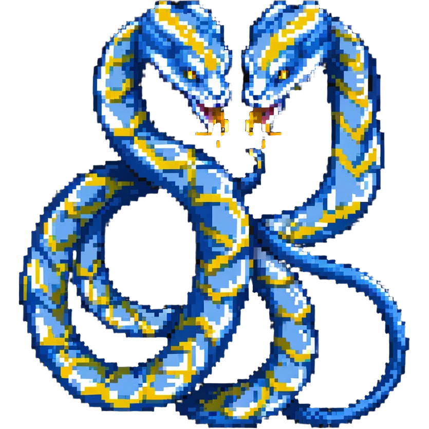 Python programming language logo with blue and yellow intertwined snakes emoji