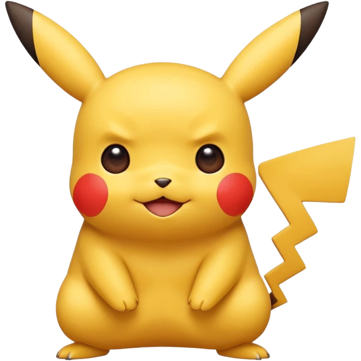 pikachu inspired by pokemon, cute and expressive, yellow with red cheeks, simple and bold design emoji