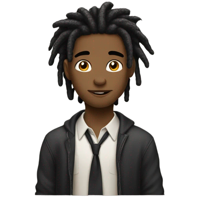 black haired meme boy with dreads emoji