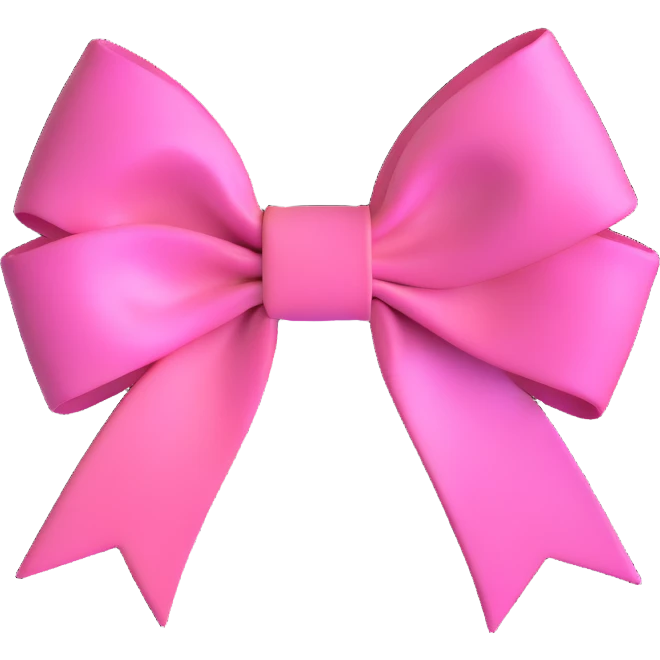shiny pink bow emoji