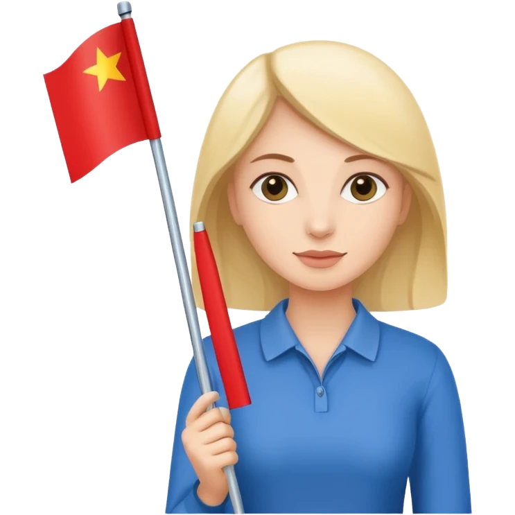 flat Flag holder woman emoji
