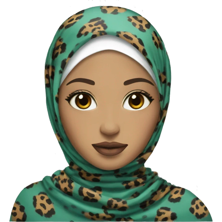 loose hijab with jaguar print light skin emoji
