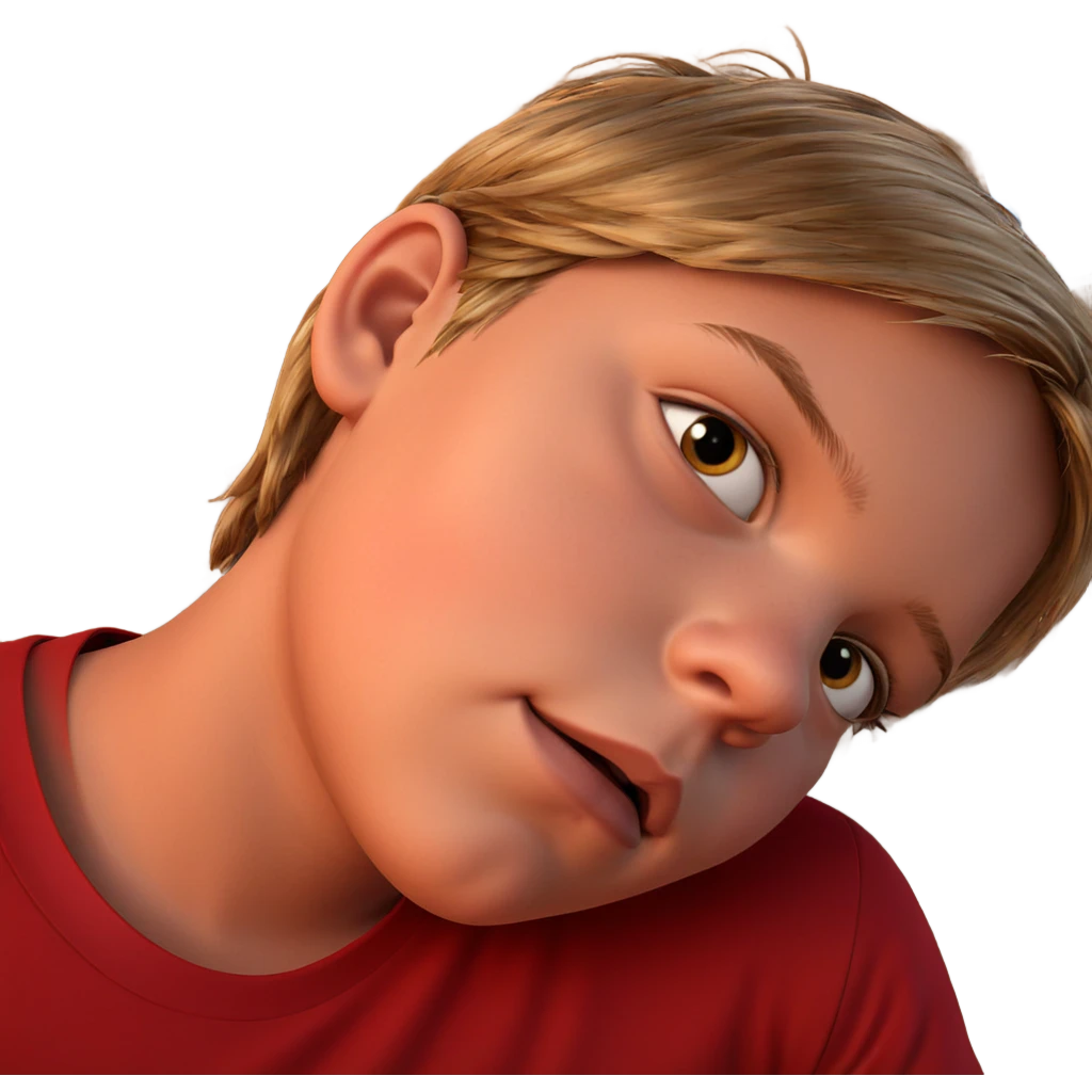 boy in red shirt gazing emoji