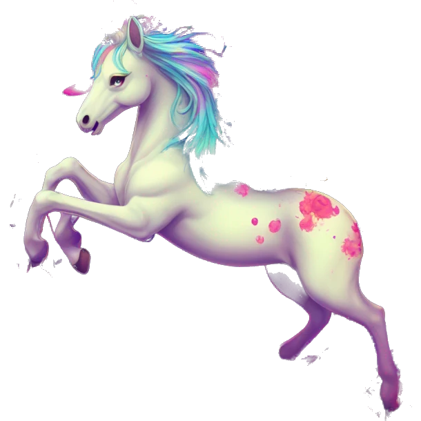 Zombie Pegasus unicorn psychedelic flowers floral groovy art neon rave raving emoji