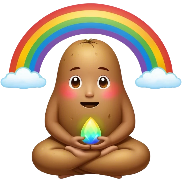 rainbow meditating potato emoji