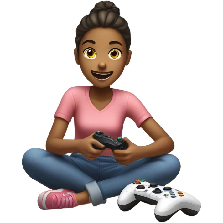 girl playing video games emoji