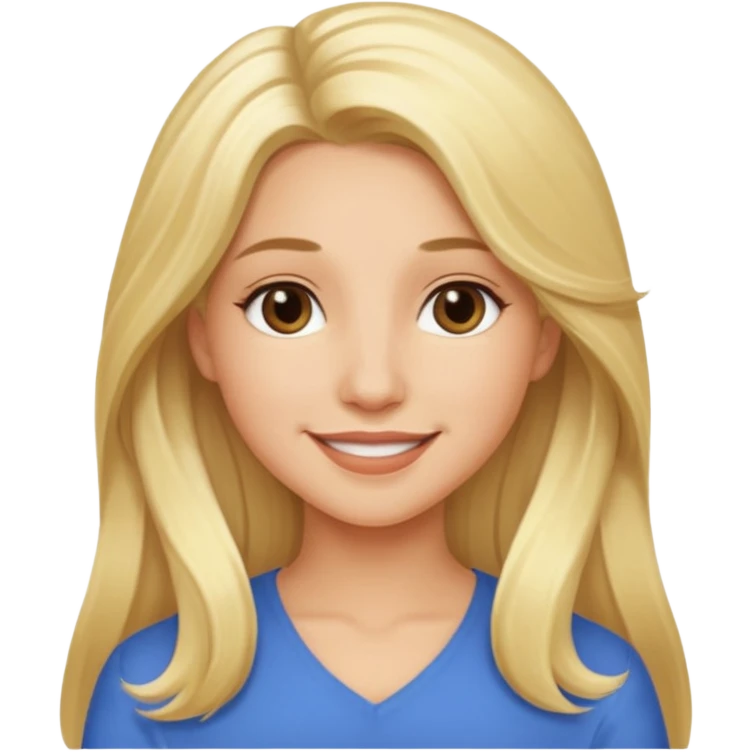 Adrienne Balion with long blonde hair emoji