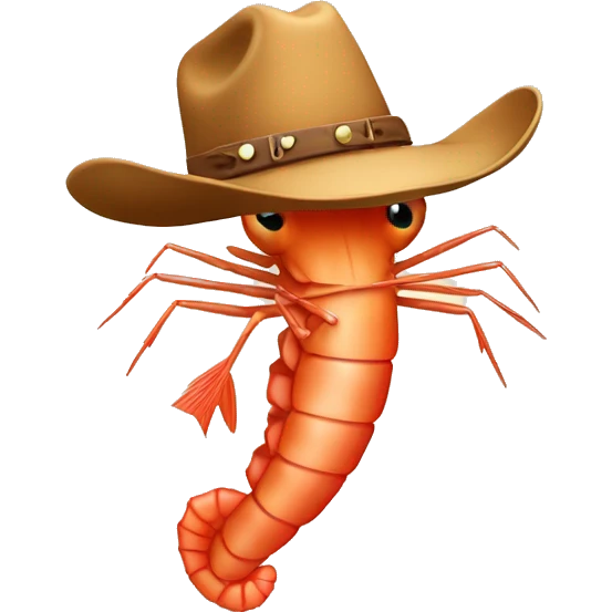 shrimp with cowboy hat emoji