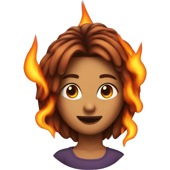 Girl with hair on fire emoji