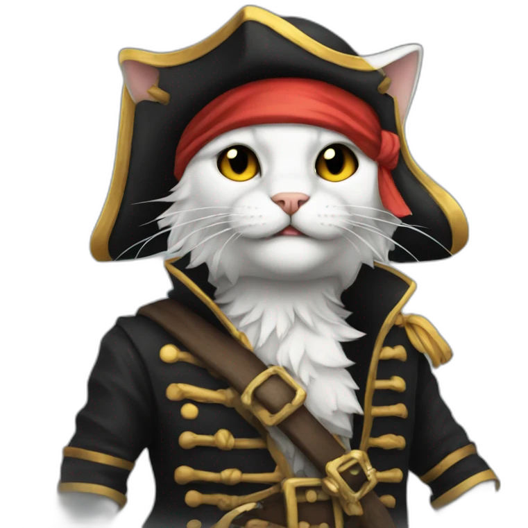 A pirate cat that control fire emoji