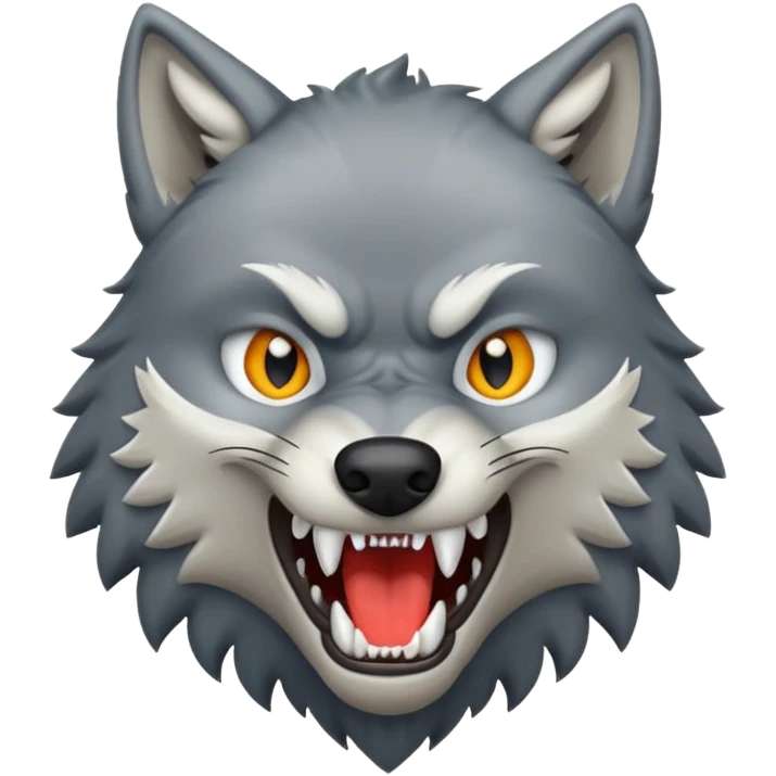 Wolf with teeth emoji