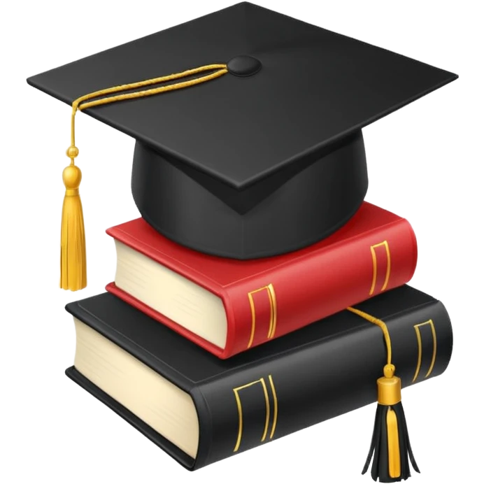 stack of graduation books with cap emoji