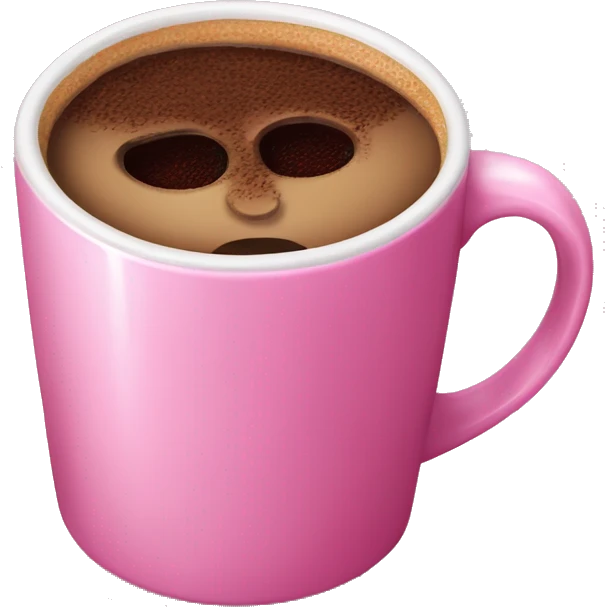 Pinker Kaffee mit Schleife emoji