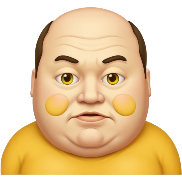 Fat ugly guy as a yellow face emoji  emoji